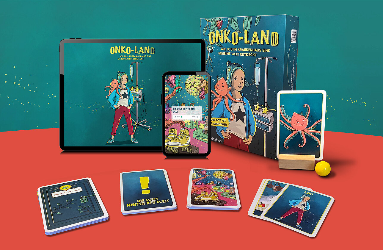 Onko-Land Spielbox und Inhalt