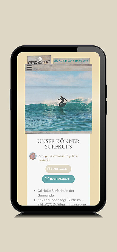 Otro Modo Website Smartphone-Ansicht