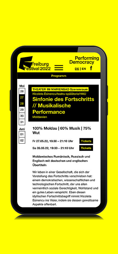 Freiburg Festival 2022 Programm Smartphone