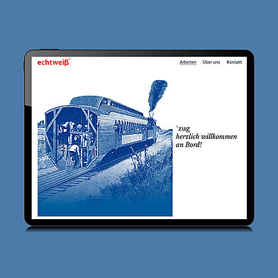 echtweiß Website Tabletansicht
