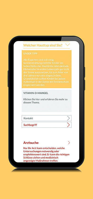 Gesund bleiben Website Smartphone-Ansicht