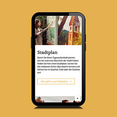 Alpirsbach Website Smartphone-Ansicht