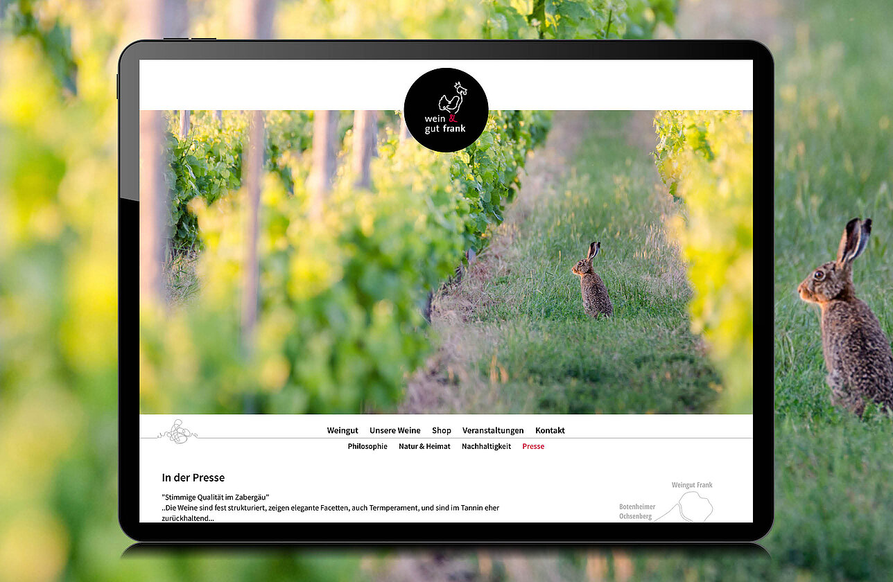Weingut Frank Tabletansicht