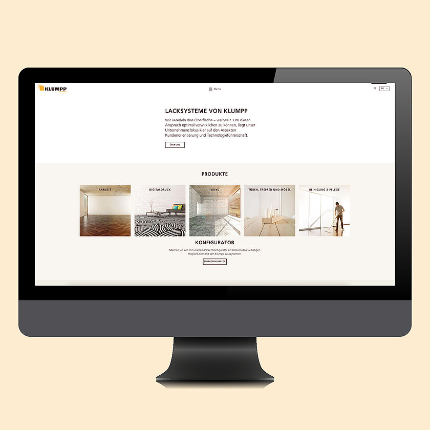 Klumpp Coatings Website Desktop-Ansicht