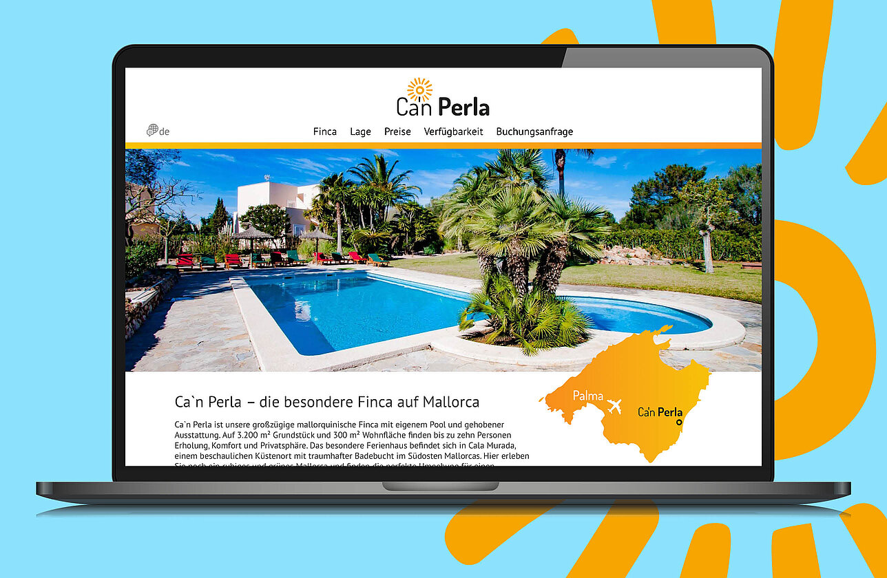Ca'n Perla Startseite Laptop-Ansicht