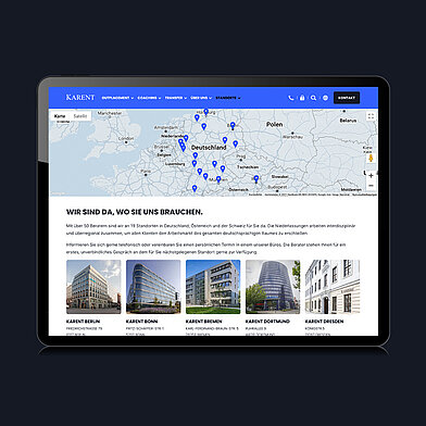 Karent Website Tablet-Ansicht