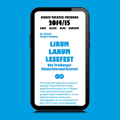 Junges Theater Website Smartphone-Ansicht
