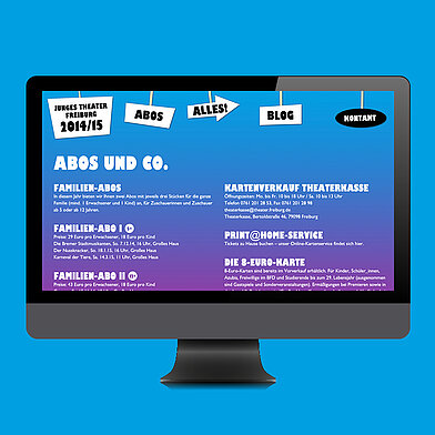 Junges Theater Website Desktop-Ansicht