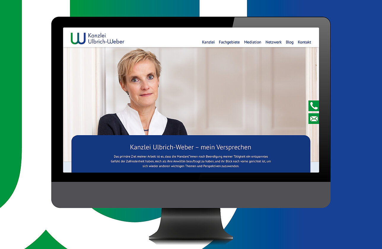 Ulbrich-Weber Startseite auf dem Cinema-Display