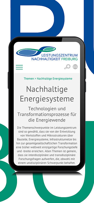 Leistungszentrum Nachhaltigkeit Smartphone-Ansicht