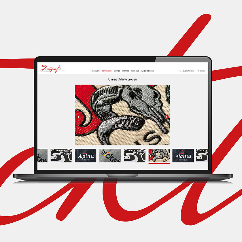 Zintgraf Website Laptop-Ansicht