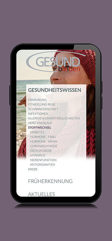 Gesund bleiben Webseite Smartphone