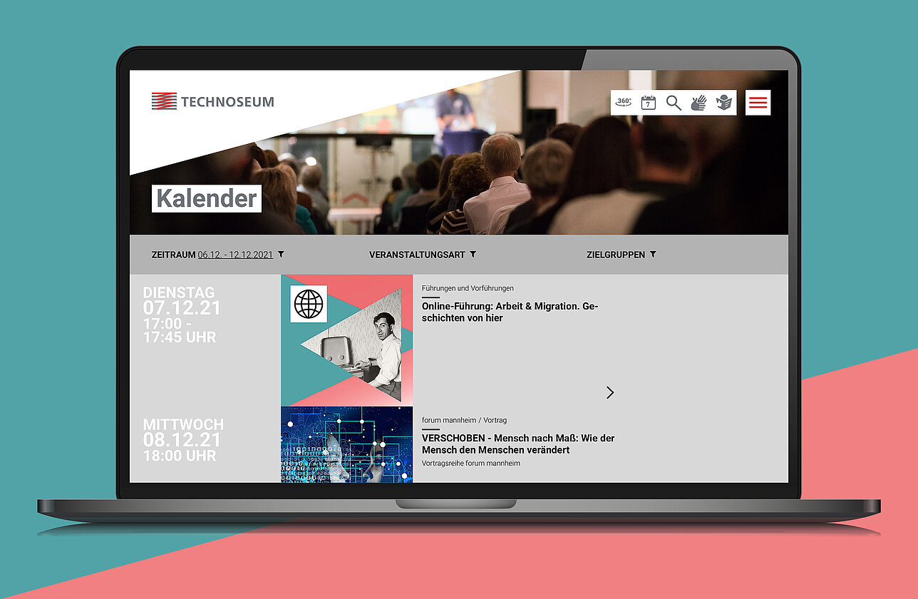 Technoseum Website Kalender