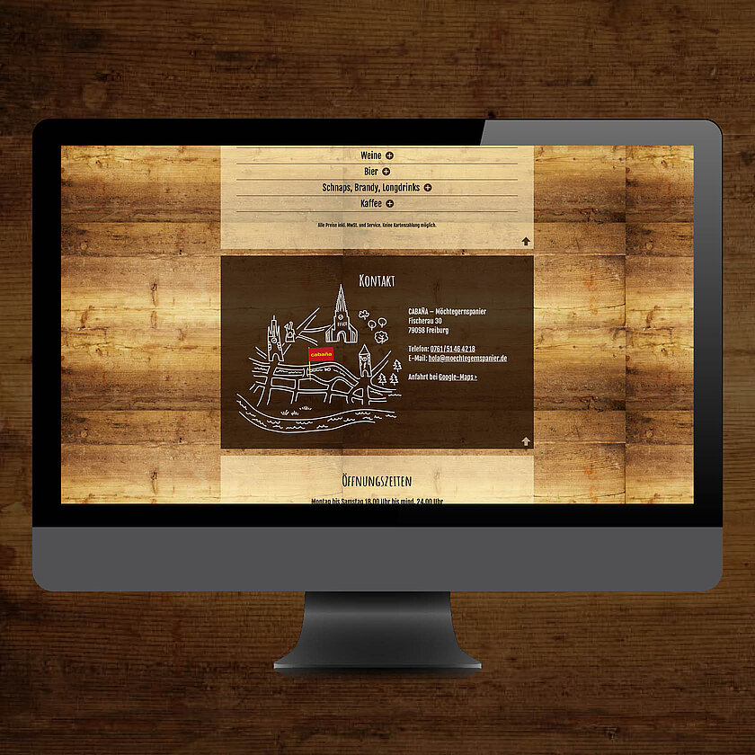 Cabaña Möchtegernspanier Website Karte