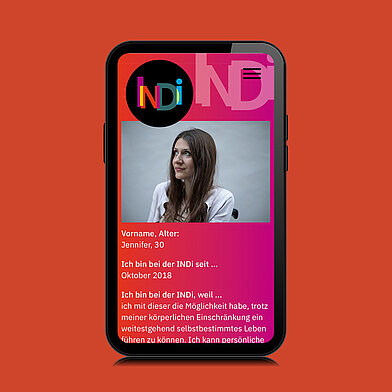 INDi Inhaltsseite auf dem Smartphone