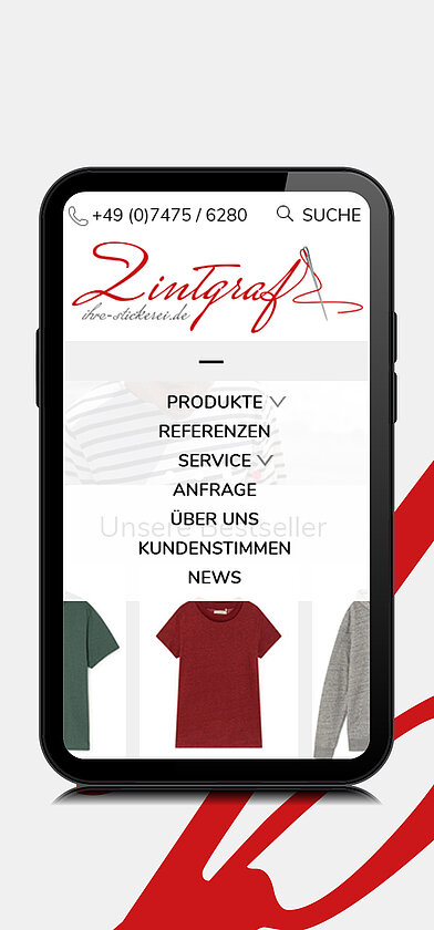 Zintgraf Website Smartphone-Ansicht