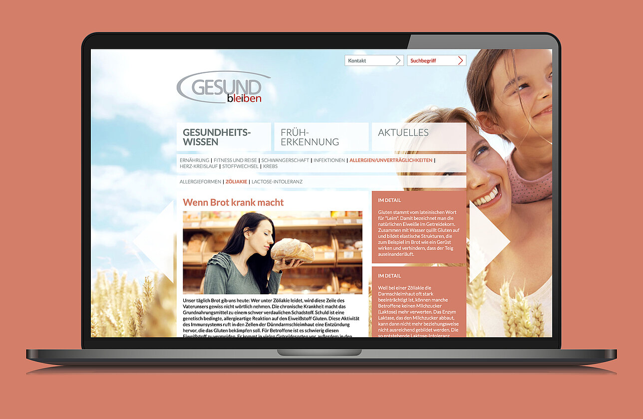 Gesund bleiben Web Tablet-Ansicht