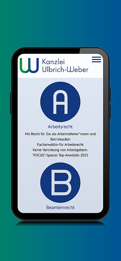 Ulbrich-Weber Darstellung der Fachbereiche auf Smartphone