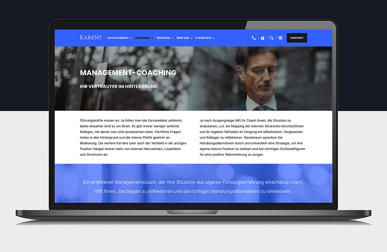 Karent Website Laptop-Ansicht