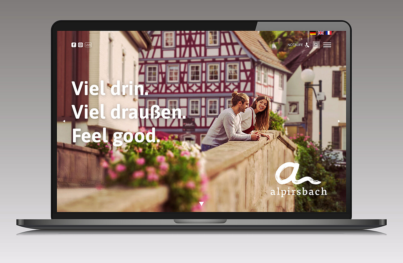 Alpirsbach Startseite Laptop-Ansicht