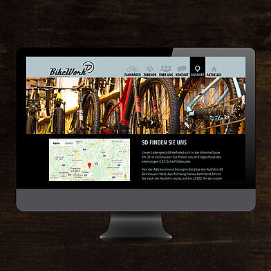 Bike Work Desch Website Anfahrt Desktop-Ansicht