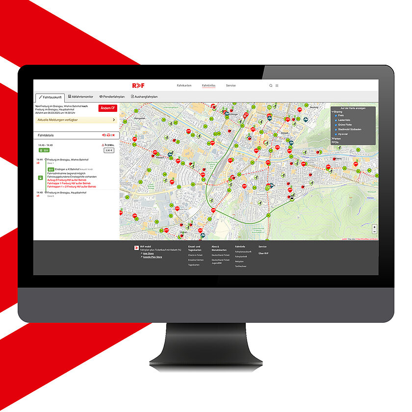 Interaktive Karte auf der RVF Website